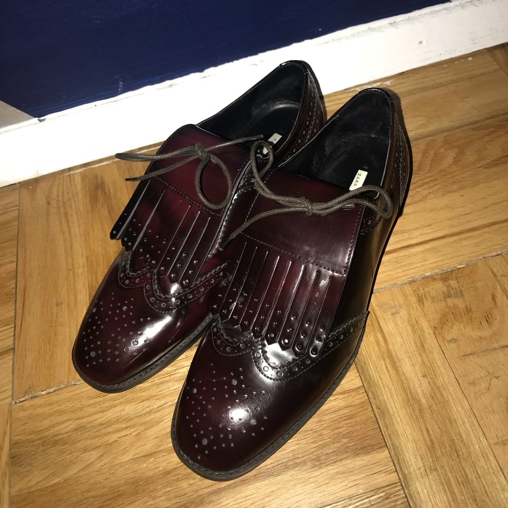 Zara Fringed Loafers sz 8